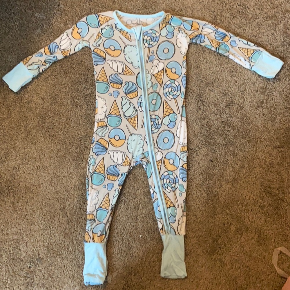 Little Sleepies Blue Sweet Treats VGUC size 6-12